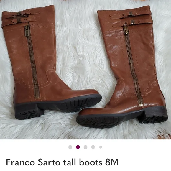 Franco Sarto Brown Tall Leather Boots - Picture 4 of 4